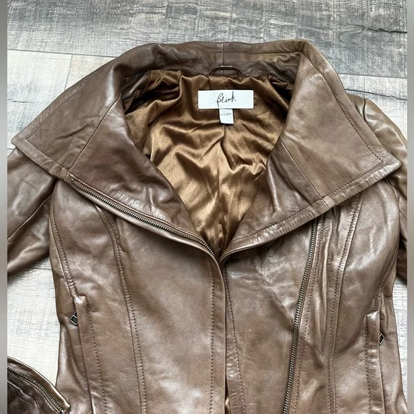 Real brown leather jacket - Picture 2 of 6
